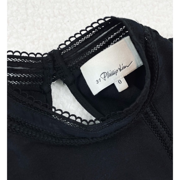 3.1 PHILLIP LIM • Black Cutout Long Sleeve Blouse, 0 - Picture 15 of 16